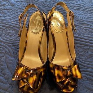 Ladies joyfolie tortoise wedge heel